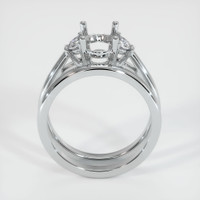 18K White Gold Three Stone Ring Setting Image
