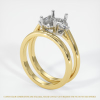 14K White & Yellow Three Stone Ring Setting Video