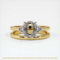 14K White & Yellow Three Stone Ring Setting Image