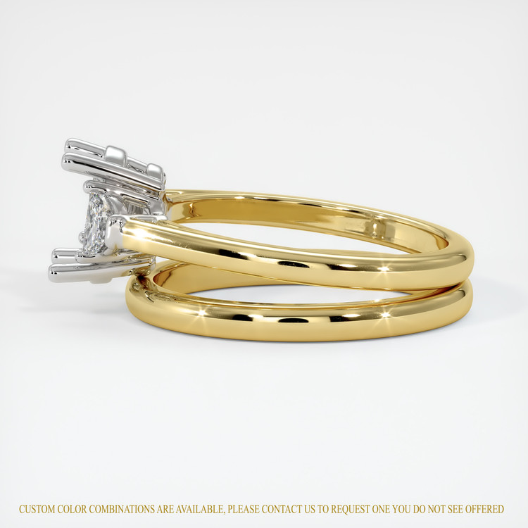 18K White & Yellow Three Stone Ring Setting