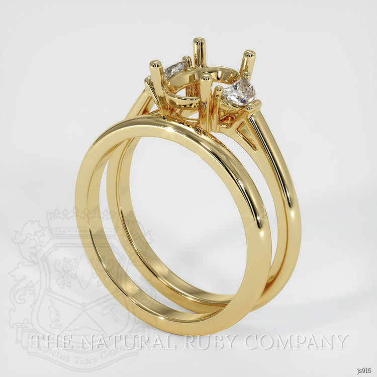 10K Yellow Gold Three Stone Ring Setting