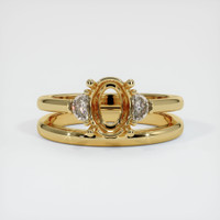 10K Yellow Gold Three Stone Ring Setting Image