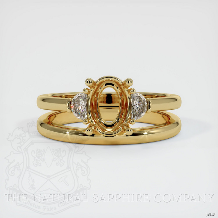 10K Yellow Gold Three Stone Ring Setting