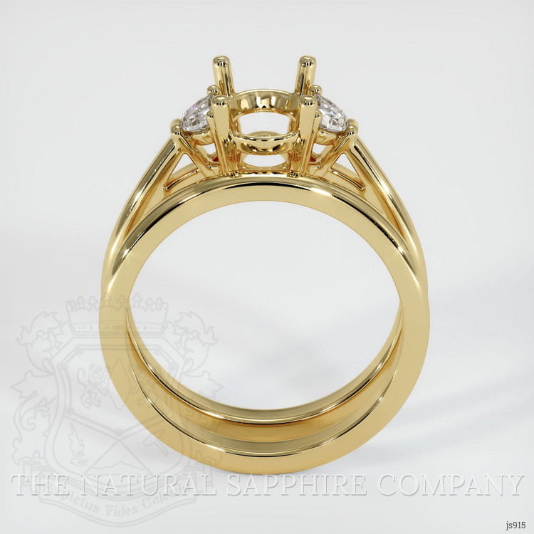 10K Yellow Gold Three Stone Ring Setting