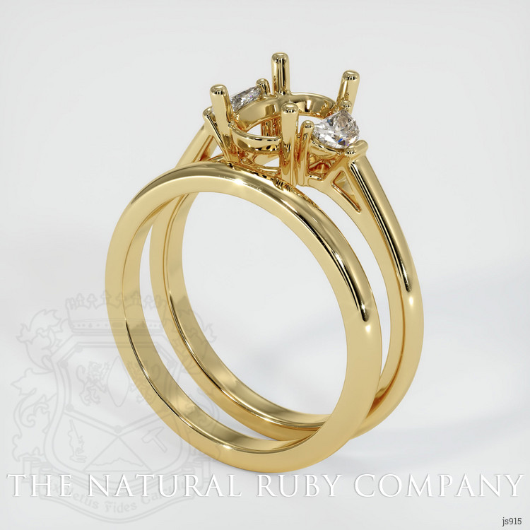 14K Yellow Gold Three Stone Ring Setting