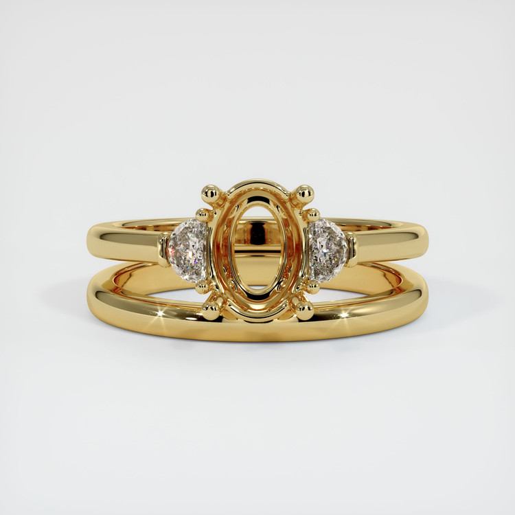14K Yellow Gold Three Stone Ring Setting