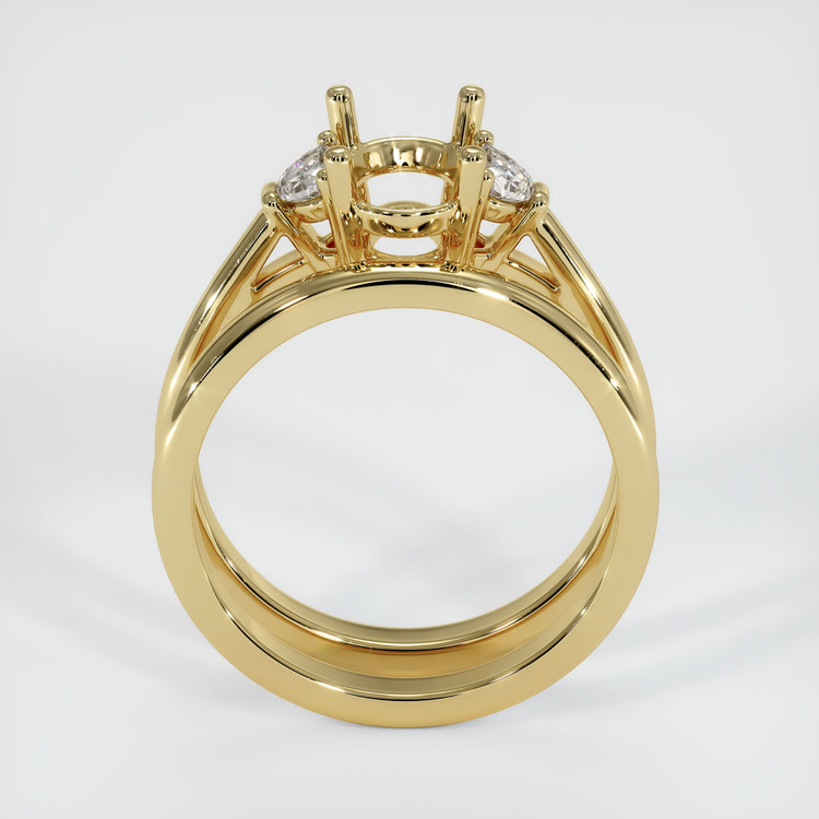 14K Yellow Gold Three Stone Ring Setting