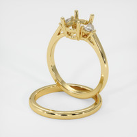 14K Yellow Gold Three Stone Ring Setting Image