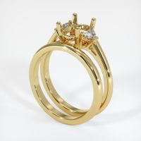 18K Yellow Gold Three Stone Ring Setting Video