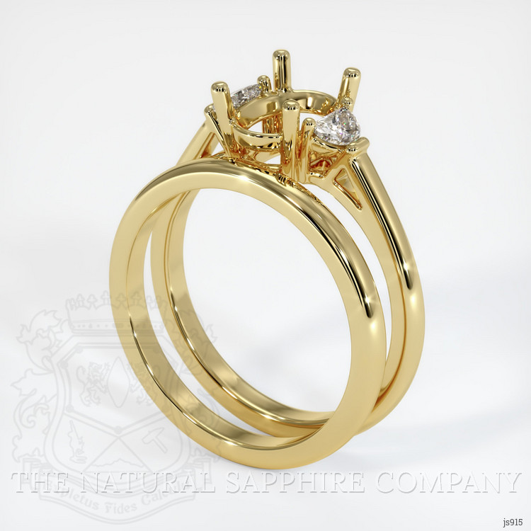 18K Yellow Gold Three Stone Ring Setting
