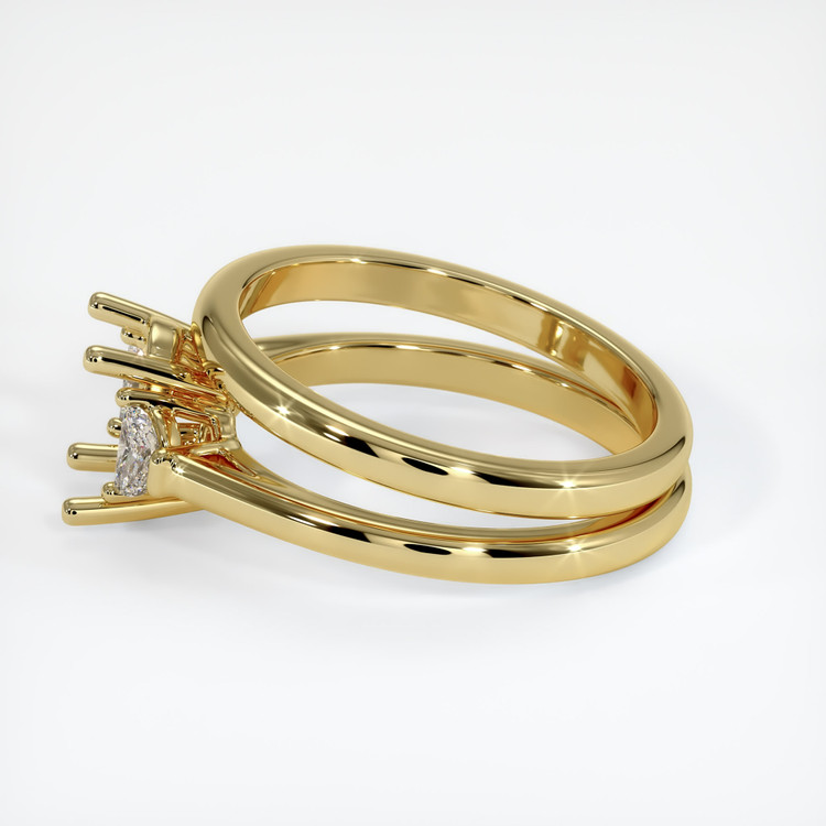 18K Yellow Gold Three Stone Ring Setting