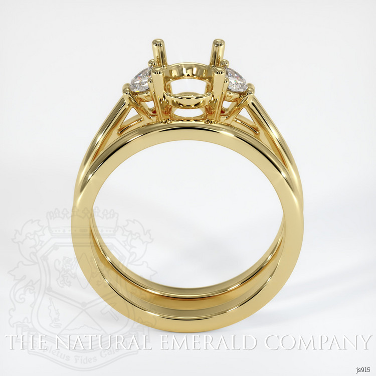 18K Yellow Gold Three Stone Ring Setting