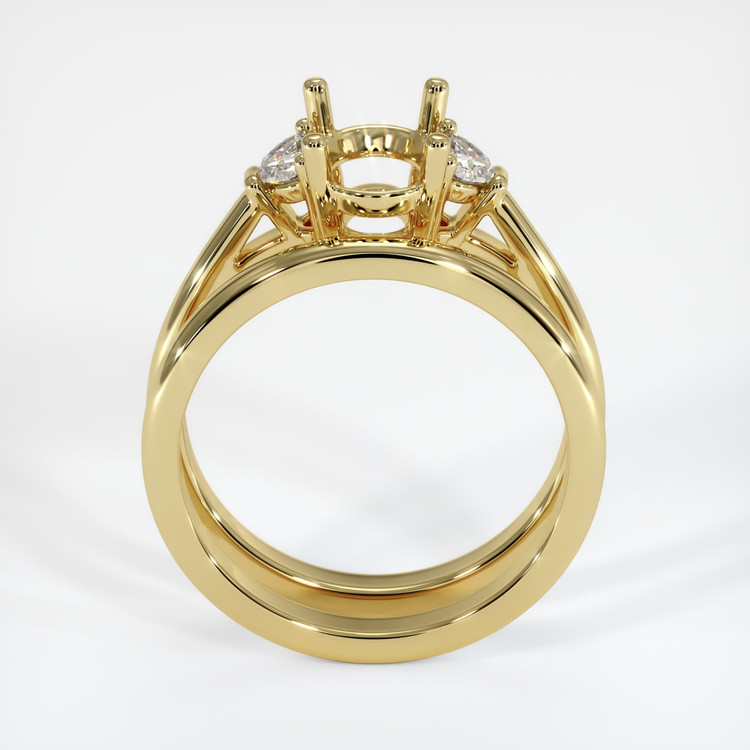18K Yellow Gold Three Stone Ring Setting
