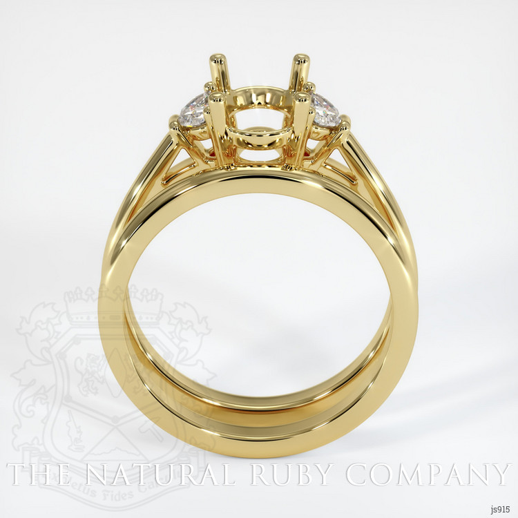 18K Yellow Gold Three Stone Ring Setting