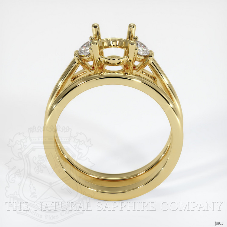 18K Yellow Gold Three Stone Ring Setting