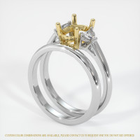 14K Yellow & White Three Stone Ring Setting Video