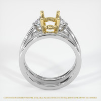 14K Yellow & White Three Stone Ring Setting Image