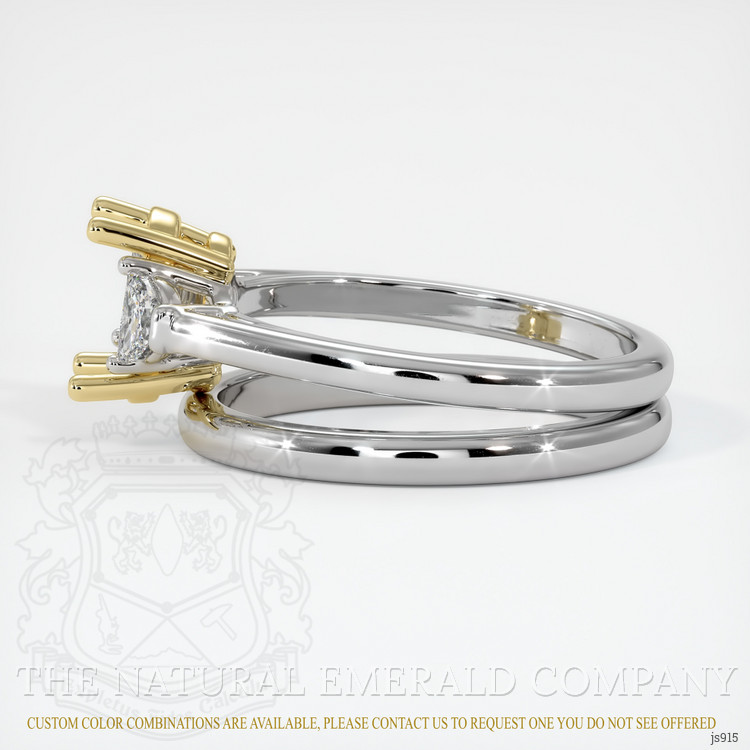 18K Yellow & White Three Stone Ring Setting