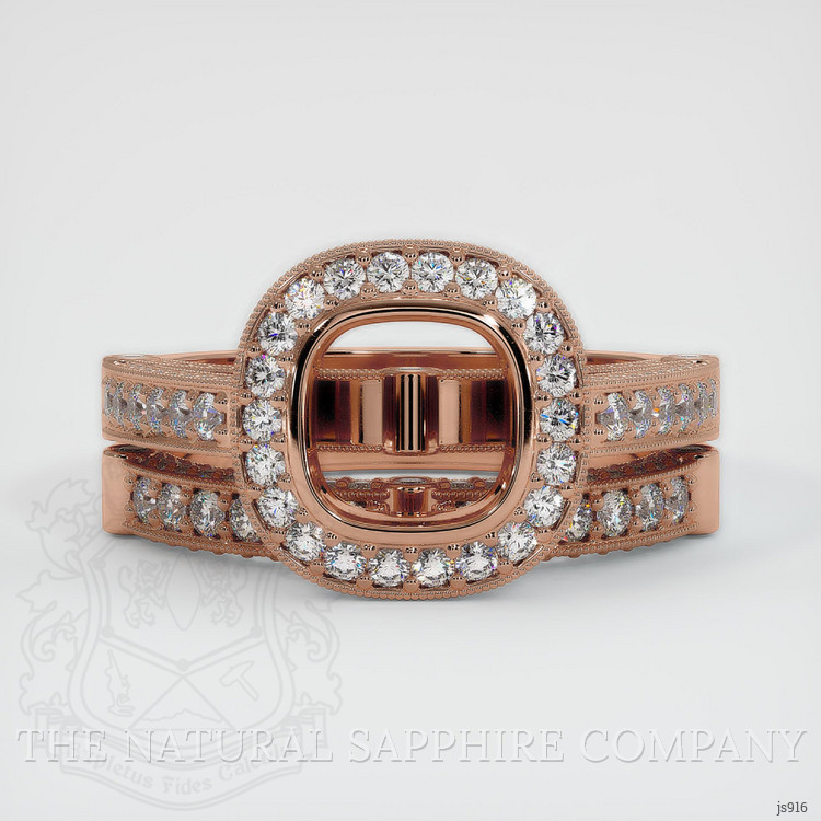14K Rose Gold Pave Ring Setting