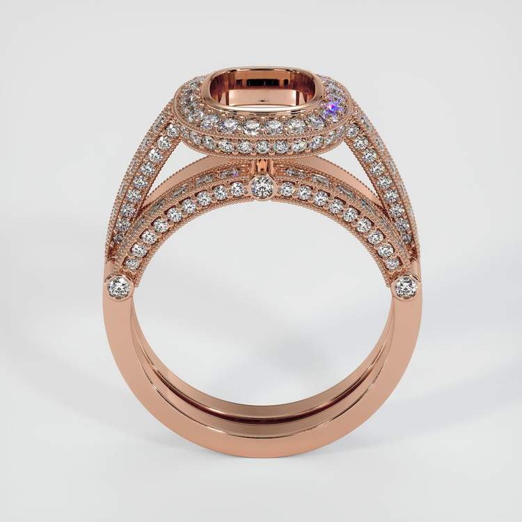 14K Rose Gold Pave Ring Setting