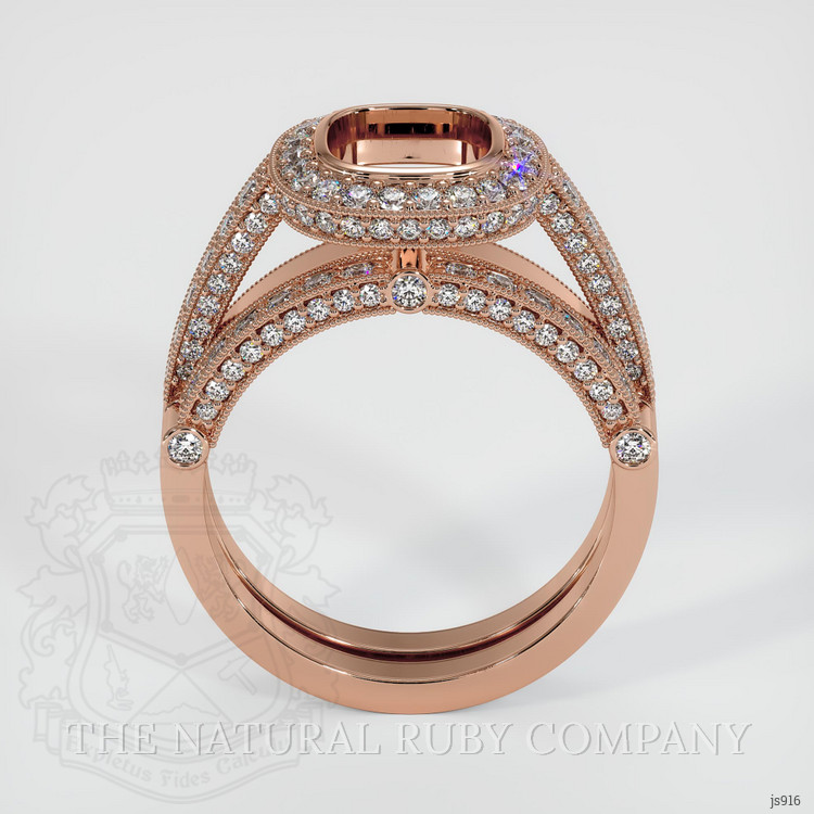 14K Rose Gold Pave Ring Setting