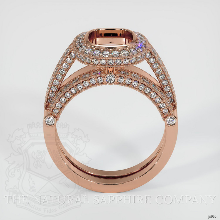 14K Rose Gold Pave Ring Setting