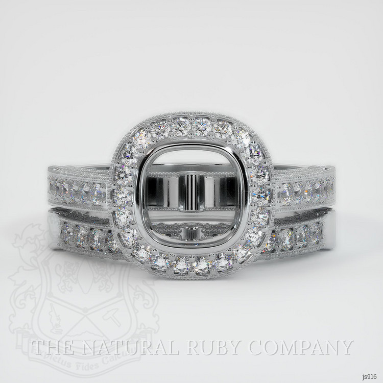 14K White Gold Pave Ring Setting