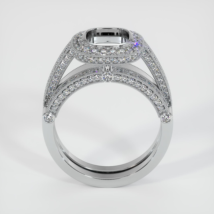14K White Gold Pave Ring Setting
