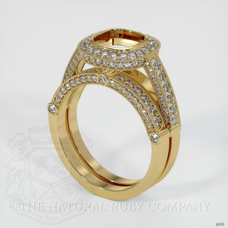 14K Yellow Gold Pave Ring Setting