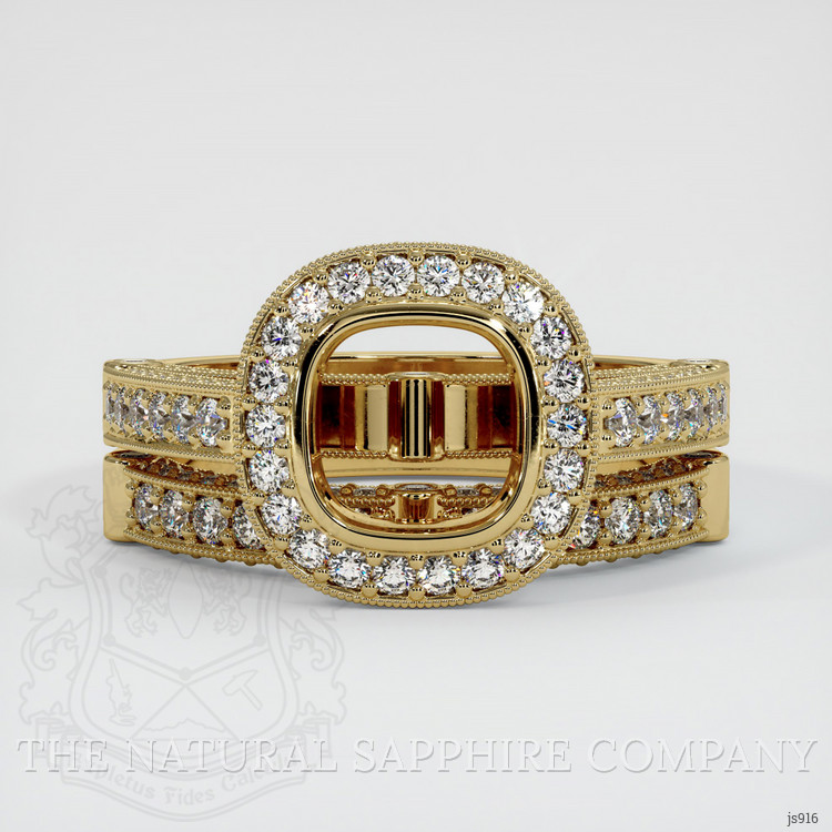 14K Yellow Gold Pave Ring Setting