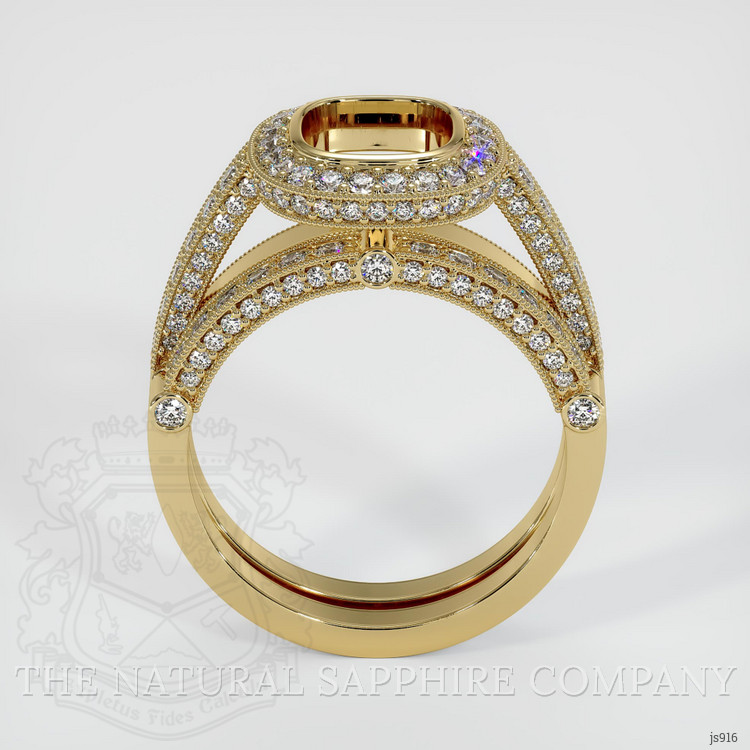14K Yellow Gold Pave Ring Setting