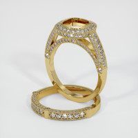 14K Yellow Gold Pave Ring Setting Image