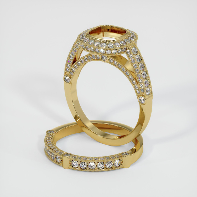 14K Yellow Gold Pave Ring Setting