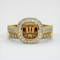 18K Yellow Gold Pave Ring Setting Image