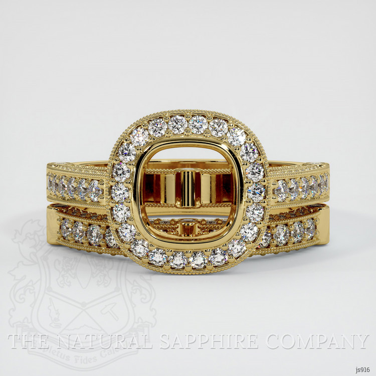 18K Yellow Gold Pave Ring Setting