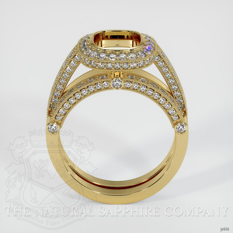 18K Yellow Gold Pave Ring Setting