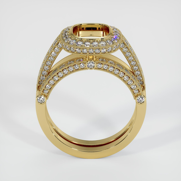 18K Yellow Gold Pave Ring Setting