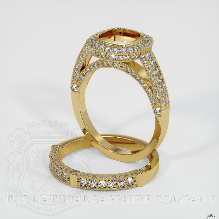18K Yellow Gold Pave Ring Setting