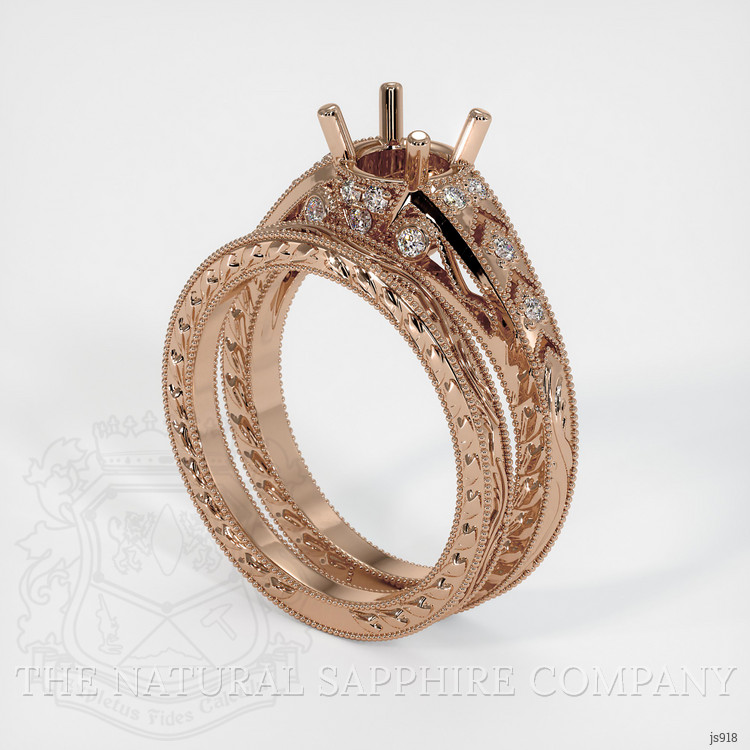 14K Rose Gold Antique Style Ring Setting