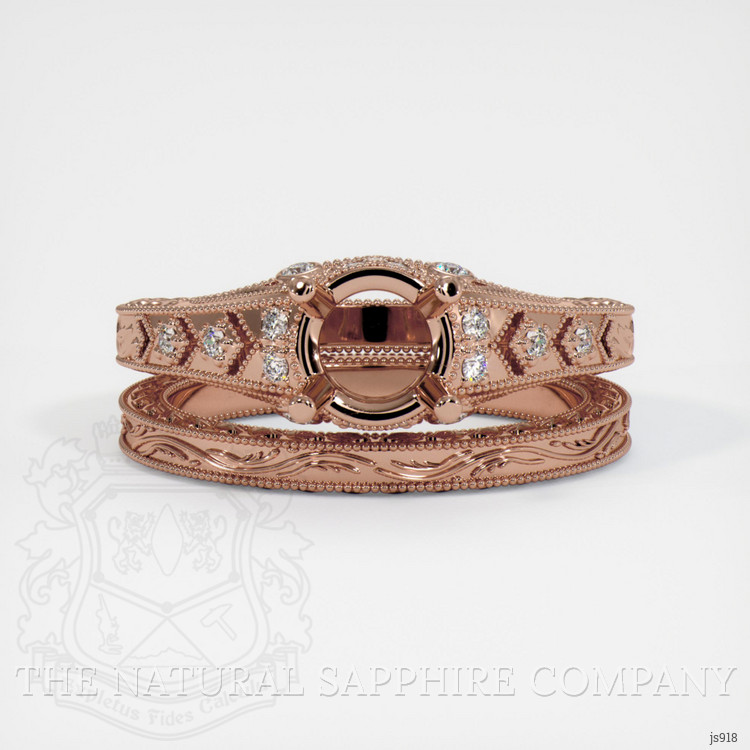 14K Rose Gold Antique Style Ring Setting