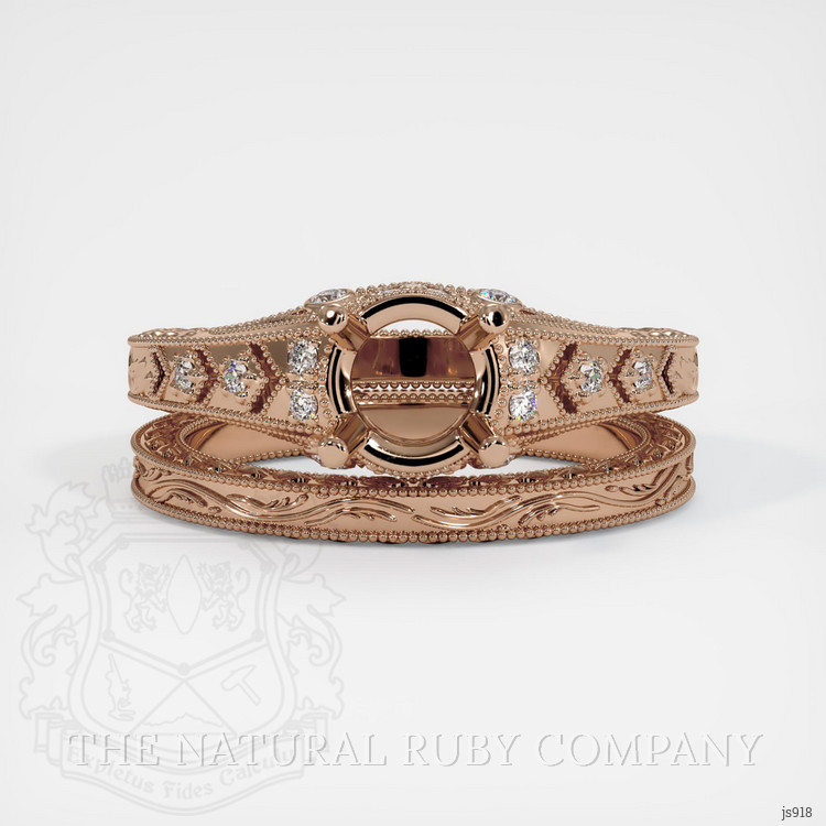 14K Rose Gold Antique Style Ring Setting