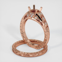 14K Rose Gold Antique Style Ring Setting Image