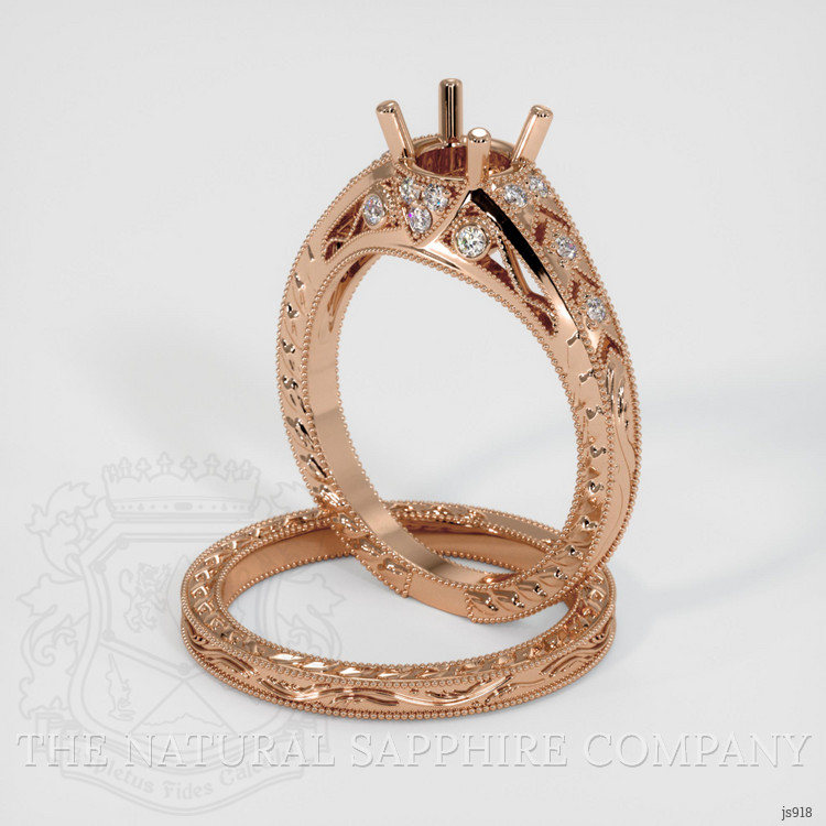 14K Rose Gold Antique Style Ring Setting