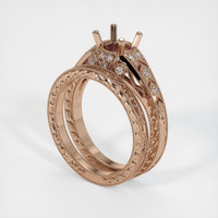 18K Rose Gold Antique Style Ring Setting Image
