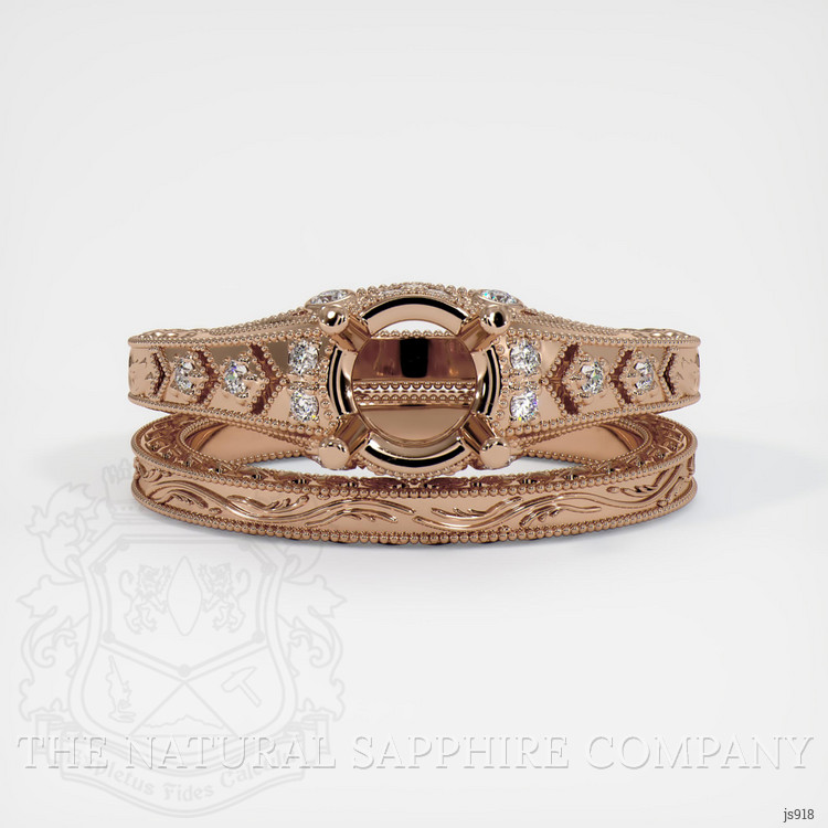 18K Rose Gold Antique Style Ring Setting
