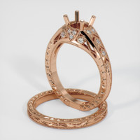 18K Rose Gold Antique Style Ring Setting Image