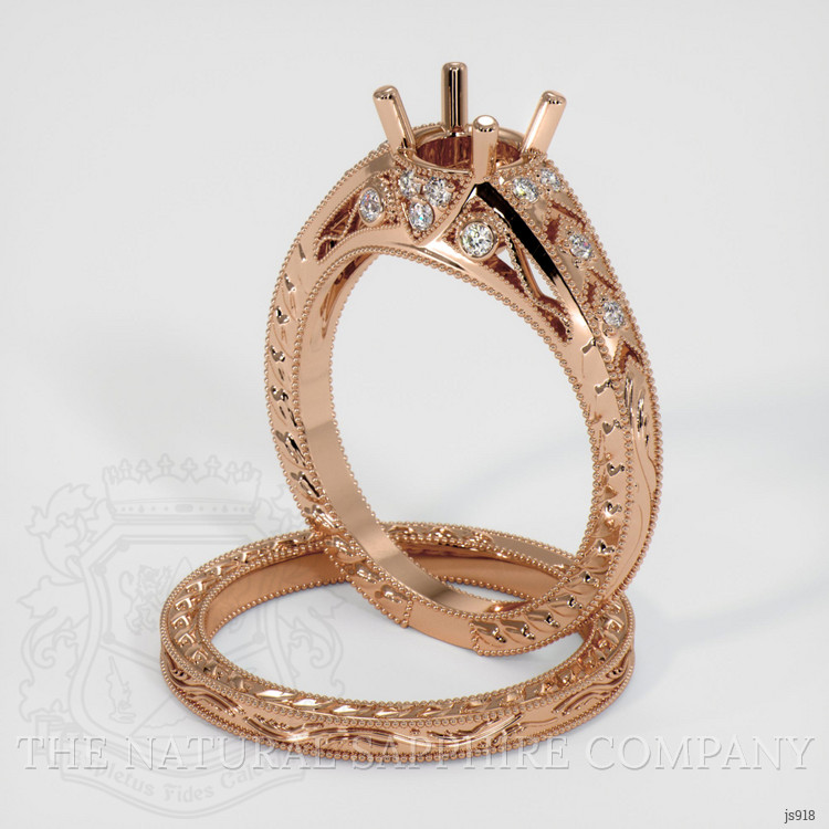 18K Rose Gold Antique Style Ring Setting