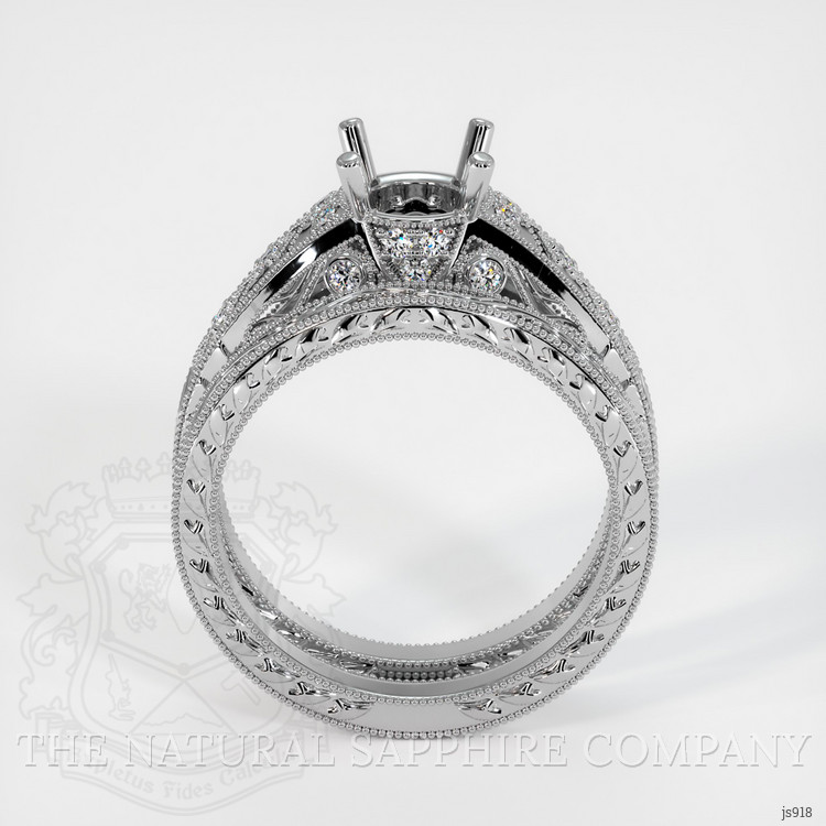 10K White Gold Antique Style Ring Setting