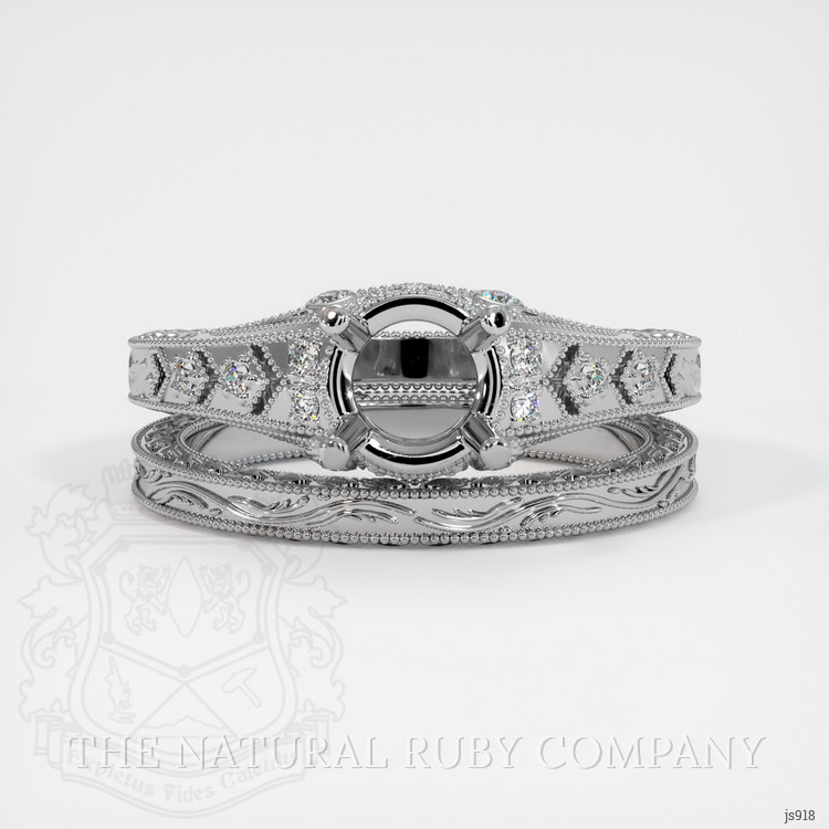 14K White Gold Antique Style Ring Setting