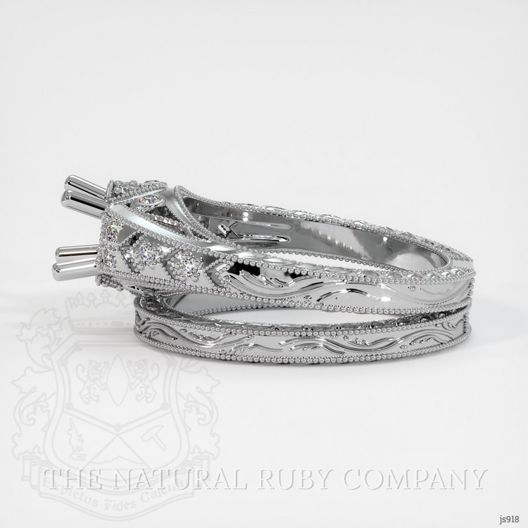 14K White Gold Antique Style Ring Setting